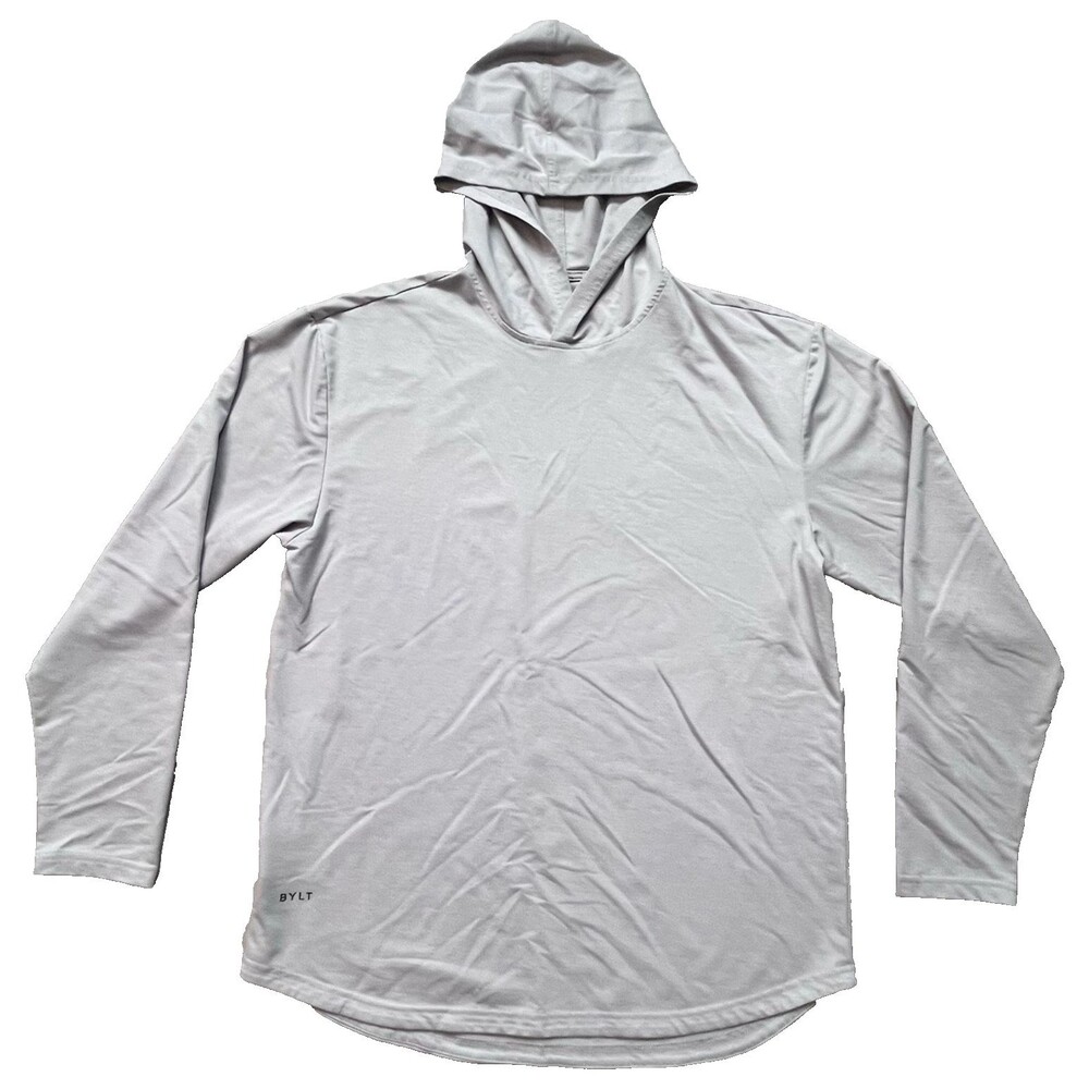 BYLT Shirt Mens XL Fawn Drop Cut Hooded Long Sleeve Premium Basics Tee